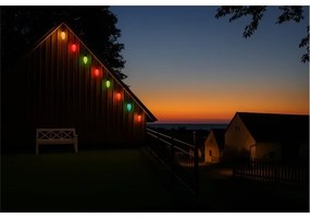 LED kültéri karácsonyi fényfüzér CONE FILAMENT 20xE10 19m színes/meleg fehér IP44