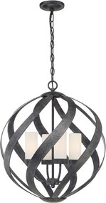 ELSTEAD QNBLACKSMITH4POBK BLACKSMITH Kültéri Függő Lámpa Fekete, Opál IP44