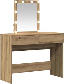 vidaXL Öltözködőasztal fiókkal Artisan tölgy 100 x 40 x 130 cm Faanyag