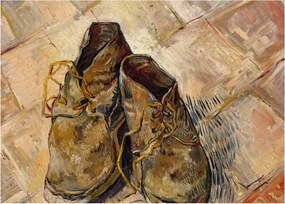 Üveg kép - Vincent van Gogh, Shoes, reprodukciók (70x50 cm)