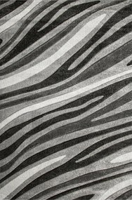 Hullámos Szőnyeg Hálószobába Vastag Puha Szürke Fekete Amelia 140x190 cm