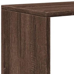 3 szintes barna tölgy fa térelválasztó könyvespolc 99x29x99 cm
