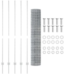 Kert Kerítés Görgeteg Szett 2 db Galvanizált acél 10 x 1,5 m