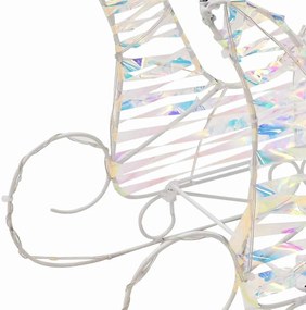 Rénszarvas húzta szán Meleg fehér 30 x 12 x 54.5 cm PET