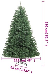 zöld csuklópántos műkarácsonyfa állvánnyal 210 cm