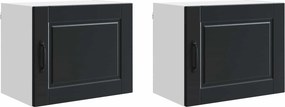 vidaXL Konyhaszekrény polcokkal 2 pcs Fekete 50 x 31 x 40 cm Faanyag