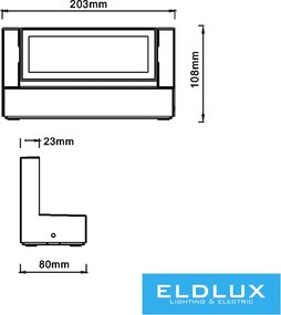 ELDLUX 472-B3C Modern Kültéri Fali Lámpa IP44