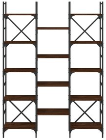 barna tölgyszínű szerelt fa könyvespolc 127,5x28,5x172,5 cm