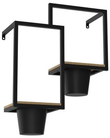 Fali virágcserép 46x36 cm fekete