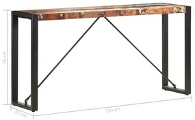 tömör újrahasznosított fa tálalóasztal 150 x 35 x 76 cm