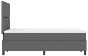 Box Spring Ágy Matraccal Sötétszürke 120x200 cm Textil