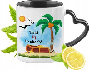 Fekete Bögre Szív Alakú Füllel Dja Meglepetés Ajándék