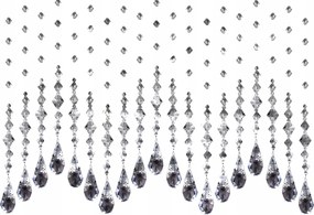 Függöny gyémánt gyöngyök ablakra spagetti 19 db 100cm Nagy Könnycsepp