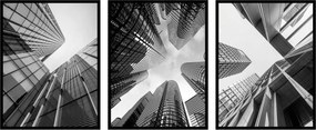 Poszterek Építészet épületek város 3db fekete-fehér triptichon 40x50cm