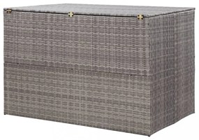 szürke polyrattan kerti tárolóláda 150 x 100 x 100 cm