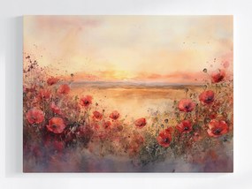 Vászonkép Canvas Tájkép Mező Rét Virágok Pipacsok Kilátás 100x75