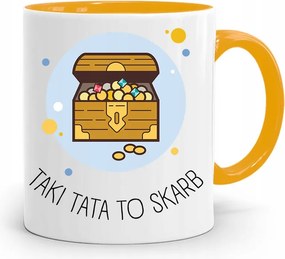 Sárga Apák Napi Bögre Apáknak Apa Egy Kincs, fényképes nyomtatással