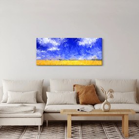 Kép - olajfestmény, arany mező (120x50 cm)