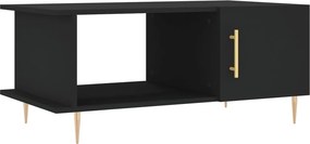 vidaXL fekete szerelt fa dohányzóasztal 90 x 50 x 40 cm