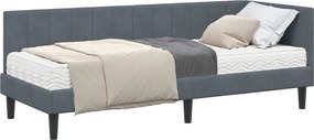 vidaXL Sarok Ágykeret Matraccal matracmal 2 pcs Szürke Bársony