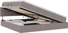 vidaXL Ágy tárolóval és matraccal Tópszínű 200 x 200 cm Faanyag