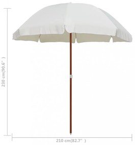 homokszínű napernyő acélrúddal 240 cm