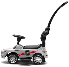 Zenélő bébitaxi vezetőrúddal Baby Mix RACER fehér