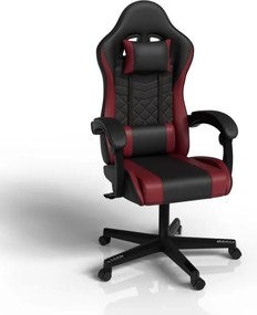 Ergonomikus gamer szék fekete/piros párnákkal
