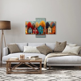 Kép - Festett őszi város (90x60 cm)