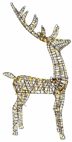 3D rénszarvas 140 LED-del Meleg fehér 128 cm Rattan