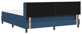Boxspring ágy matraccal Kék 180 x 200 cm Szövet és Mérnöki Fa