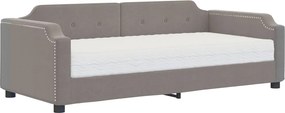 vidaXL tópszínű szövet kanapéágy matraccal 90 x 200 cm