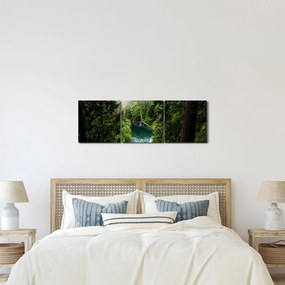 Kép - kilátás a fák között (órával) (90x30 cm)