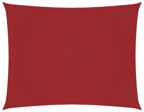 piros téglalap alakú oxford-szövet napvitorla 5 x 7 m