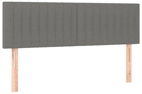 sötétszürke szövet rugós és LED-es ágy matraccal 140x190 cm