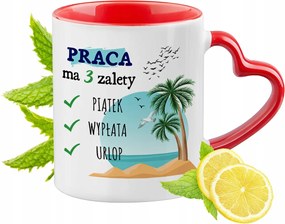 Vicces Piros Bögre Szív Alakú Füllel Ajándék