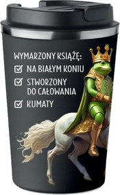 Prémium Termo Bögre fekete Valentin Napi Ajándék Herceg Béka KT_291