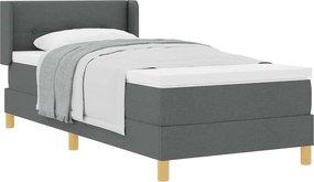 vidaXL Boxrugós ágy matracmal Sötétszürke 200 x 100 cm Poliészter