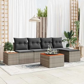 vidaXL Kerti Kanapé Szett párnával tárolóval 6 pcs Szürke Polyrattan