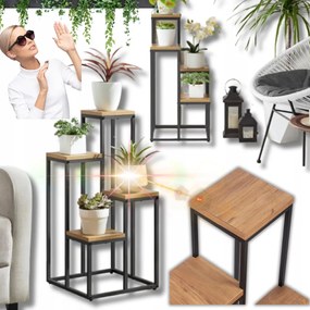 Virágtartó Állvány Növényeknek Polcos Szervező Loft Stílusú