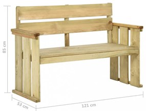 impregnált fenyőfa kerti pad 121 cm
