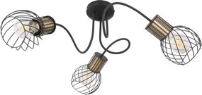 Globo 54013-3 Mennyezeti lámpa fém fekete-arany színű, fém rácsos búrával. Ø:600, H:240, exkl. 3xE27 40W 230V