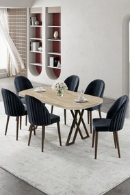 Kaye étkezőgarnitúra, travertin-antracit, 168 cm – TR240CHR2847