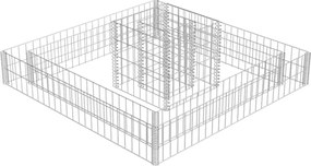 vidaXL horganyzott acél gabion virágtartó 120 x 120 x 20 cm