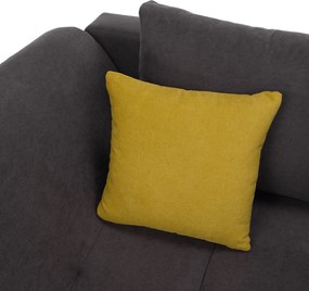 Ülőgarnitúra, szürkésbarna/sárga, szövet, jobbos, BRATO