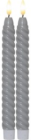 Flamme Swirl Antique 2 db szürke LED viaszgyertya, magasság 25 cm - Star Trading