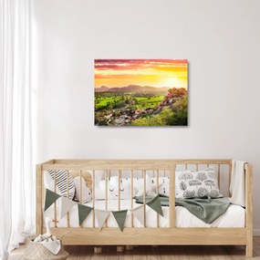 Kép a Hampi-völgyről Indiában (üvegen) (70x50 cm)