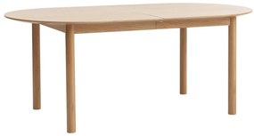 Natúr színű bővíthető étkezőasztal tölgyfa dekoros asztallappal 100x190 cm Gallina – Unique Furniture
