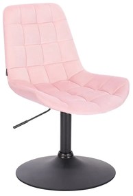HR590N Rózsaszín modern velúr szék fekete lábbal