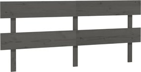 vidaXL szürke tömör fenyőfa ágyfejtámla 204x3x81 cm
